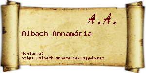 Albach Annamária névjegykártya