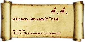 Albach Annamária névjegykártya